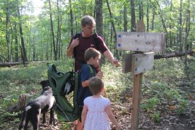 Matthew carries Lily's never-needed carry pack on the way up the Star Trail.