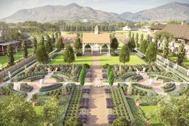 A sketch shows the master plan for the Dillard House updates, expansions and renovations in Rabun County, Georgia.