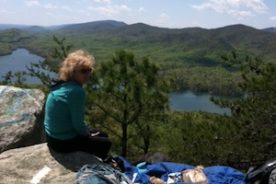 Pretty girl, ugly paint (far left) on AT above Carvins Cove.