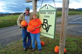 George and Miriam Leatherman specialize in growing pumpkins on their Hardy County farm, along with strawberries and asparagus.