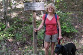 The Day Hiker and the Dog Hiker, about to begin the day's only ascent.