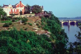 The historic property's three houses and 16 rooms overlook the Tennessee River.