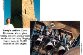 David Breneman gives weekly concerts during warm weather at the Luray Singing Tower, home to 35,000 pounds of bells.