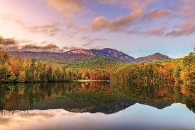 Table Rock Mountain rises high above Table Rock Lake.
