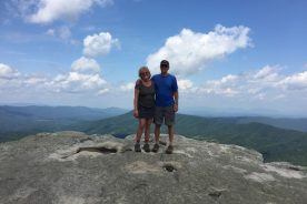 Kurt and Gail on what they say was their last full-summer ascent of McAfee Knob.