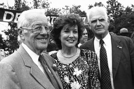 Director of the National Park Service William Penn Mott, U.S. Secretary of Transportation Elizabeth Dole and General William Westmorland.