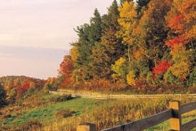 Rural quiet. The parkway runs past Glendale Springs, N.C. where the Glendale Springs Inn housed parkway engineers in the 1930s.