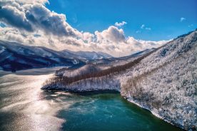 Watauga Lake in Carter County, Tennessee, is the highest elevation lake on the TVA system and so it is no stranger to winter weather. From the photographer: “This is a beautiful place during all four seasons. This photo was taken on Christmas Day after a snowfall.