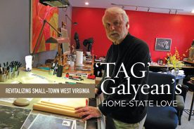 TAG Galyean works at his TAG Studios, just across from Carnegie Hall in Lewisburg, West Virginia.