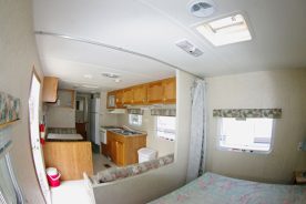 The trailer is adjacent to the refuge office and visitor center. Every day or so I fill up the holdng tank, empty the gray water, etc. I do have electricity, even polarized plugs to plug in my chargers, etc. It has been very windy and rainy -- a good thing the trailer is anchored.