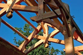 Timber frames are solid wood – no nails, bolts or metal plates.