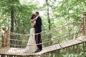 Sweethearts say “I do” at The Majestic Treehouse, part of the Bolt Farm in Walhalla, South Carolina.
