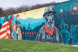 Mural at the George Buckley Community Center in Marmet, starting point of the Miners’ March.
