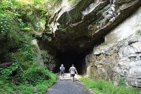 The old train tunnel has become a highlight of the trail.