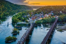 The Appalachian Trail walk into  Harpers Ferry, West Virginia, is a delight from either direction.