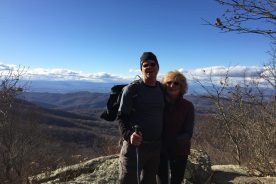 Looking out over the Shenandoah Valley: Kurt and Gail on the AT toward Cold Mountain, 11/19/16.