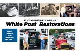 Clockwise from top left: 

1. Billy Thompson II is proud to see  tiny White Post finally listed on the 1984 Virginia Highway map. 

2. Billy Thompson II gives an auto tour of local historic homes in 1983. 

3. Billy Thompson II hams it up with television celebrity Willard Scott in 1989. 

4. Billy II, W.R. III and young Billy Ray IV strike a pose with Uncle Albert in front of the company’s restored 1931 Model A, circa 1987.

5. Five helps staff with quality assurance inspections.

6. Billy Ray IV, Five and W.R. III with the company’s 1931 Model A shop truck.