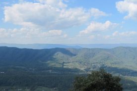 View west from Tinker Cliffs looks across North Mountain, Potts Mountain and into West Virginia.