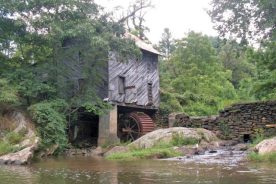 Water flowing out of that rock wall is Dog Creek, the beginning of the only section of the New that’s officially Wild and Scenic.