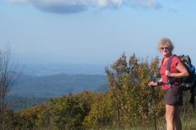 Six miles in to a seven-miler, The Day Hiker pauses, daisy-fresh, atop Cold Mountain.
