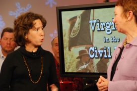 BRC editor Cara Ellen Modisett, left, with Blue Ridge PBS vice president of advancement Katherine Foreman.