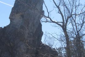 The Dragon's Tooth formation hides Matthew pretty well.