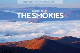 The year-round lure of the Great Smokies is evident in this view of an autumn sunrise from Clingman’s Dome, the highest point in the park.