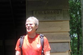 The whited-out sticker on Kurt's shirt says Troutville Trails Days.