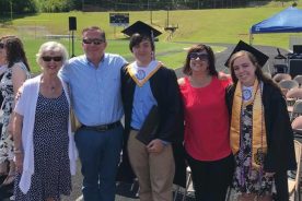 Will Griffin, second from left, with his mother, Gayle Griffin, son Reed, wife Misty and daughter Addie.