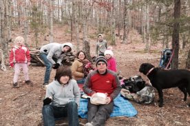 February 1 at Carvins Cove: Back row: Reese, Matthew, Erica, Ava, Tyler, Lily.  Front: Aden, Kurt