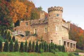 Built of local sandstone, the castle was a gift from Colonel Taylor Suit to his young wife Rosa. He only lived a year in it. Photos (except for one, noted) by Steve Shaluta, courtesy Travel Berkeley Springs.
