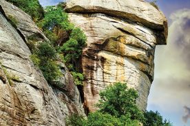 Chimney Rock State Park’s signature formation is a nice match for the charming downtowns of Hendersonville and Black Mountain, North Carolina.