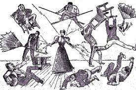 This somewhat fanciful illustration of Lulu Hurst’s powers is from the cover of her 1897 autobiography, “Lulu Hurst (the Georgia Wonder) Writes Her Autobiography, and for the First Time Explains and Demonstrates the Great Secret of Her Marvelous Power.”