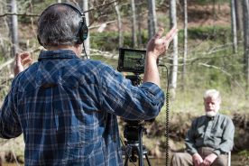 Director David Weintraub interviews Jere Brittain, chair of the Upper French Broad Defense Association that fought the TVA’s plan to dam tributaries of the French Broad in the ‘60s and ‘70s.
