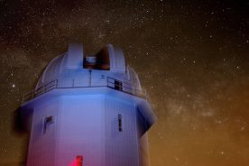 The night sky glows beyond Fan Mountain Observatory, Albemarle County, Va. For links to more observatories, go to BlueRidgeCountry.com.