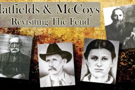 Pictured from left to right: Randolph "Ole Ran'l" McCoy, Johnse Hatfield, Roseanna McCoy and Capt. William Anderson "Devil Anse" Hatfield.