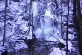 The 80-foot falls was mostly ice on this day.