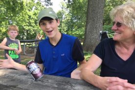 Matthew balances a can atop Mill Mountain! Grayson is bemused; Gail’s kinda impressed.