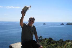 One happy guy on a hike on the Coromandel Peninsula.