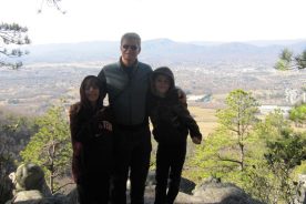 From left: Aden, Kurt and Matthew at Buzzard Rocks looking west, December 23, 2012.