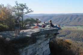 Part of the crowd on McAfee Knob on a pretty Sunday.