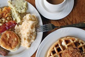 The build-your-own brunch buffet offers up a range of choices.