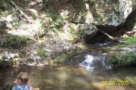 Gail, the crayfish and the new binoculars. Disregard time/date stamp on photo (camera needs to be re-set).