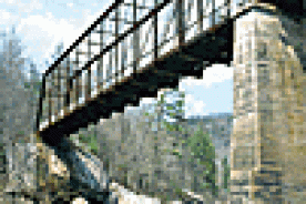 Across the Cumberland River. This is the old O&W railroad bridge