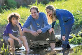 Rick Van Noy explores the natural with son Sam and daughter Elliott.