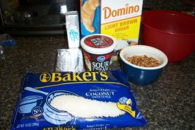 All the ingredients needed for the Praline Crescents