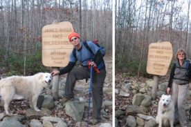 Kurt and Gail with guest trail dog Fluff.