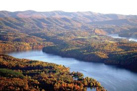 The ancient New River pauses on its northward flow to form this pretty view in Pulaski County.