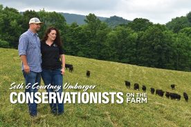 Seth and Courtney Umbarger, here on their Laurel Springs Farm with some of their livestock, also work to inspire area students to have an interest in agriculture.