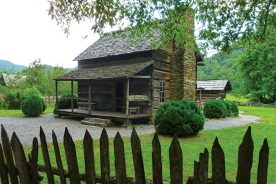 John E. Davis spent almost two years building his family’s cabin around 1899, now part of the Mountain Farm Museum.